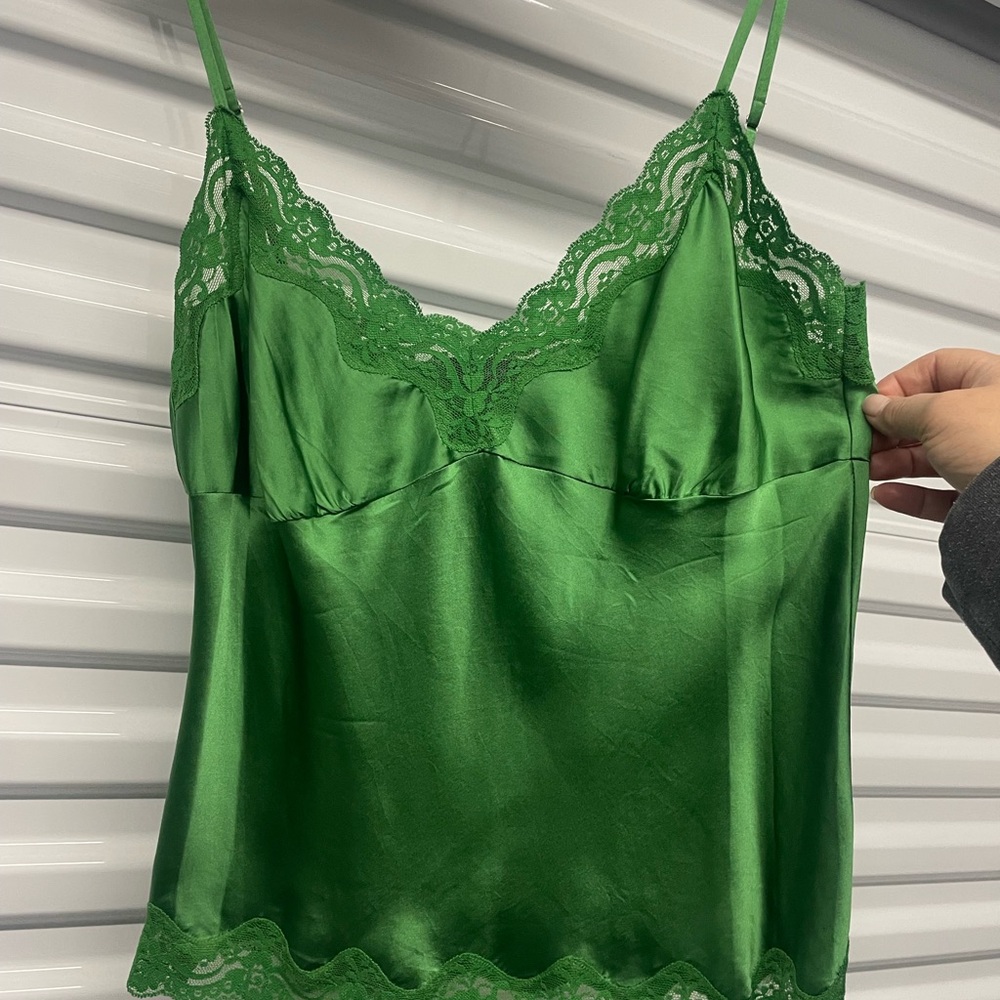 Vintage Arden B Green Lace Trim Camisole